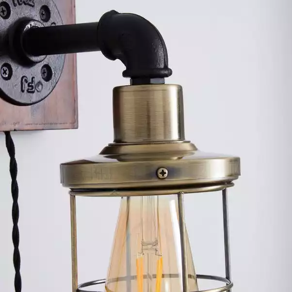 Dunelm Milas Pipe Industrial Easy Fit Plug In Wall Light Black 5 Dunelm Milas Pipe Industrial Easy Fit Plug In Wall Light Black - Image 3