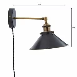Dunelm Logan Grey Industrial Easy Fit Plug In Wall Light 12 Dunelm Logan Grey Industrial Easy Fit Plug In Wall Light -all lighting Sales Store 1000158760 alt04
