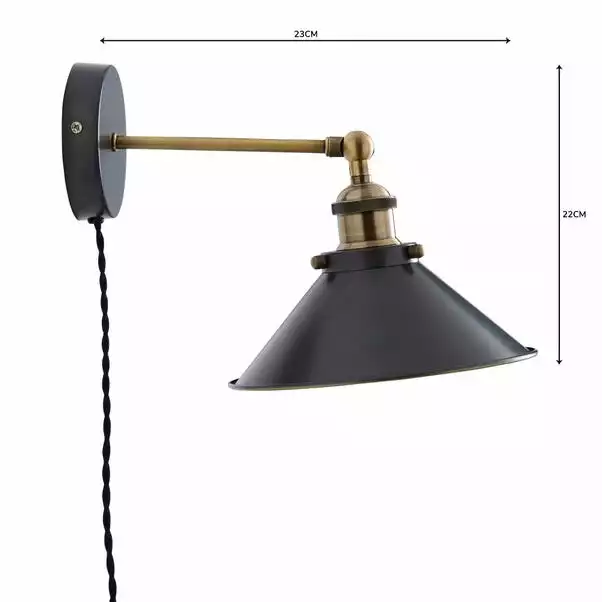 Dunelm Logan Grey Industrial Easy Fit Plug In Wall Light 7 Dunelm Logan Grey Industrial Easy Fit Plug In Wall Light - Image 5