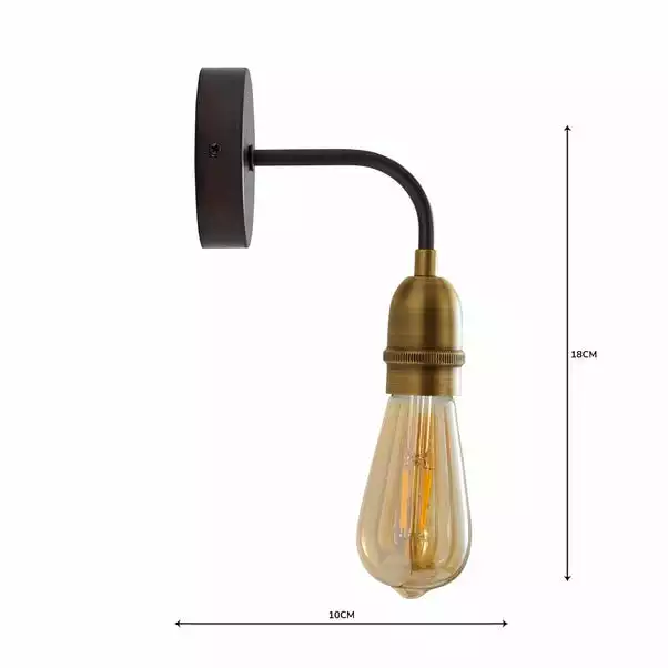 Dunelm Marsden Antique Brass Industrial Wall Light 7 Dunelm Marsden Antique Brass Industrial Wall Light - Image 5