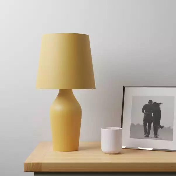 Dunelm Ava Stoneware Ochre Table Lamp 4 Dunelm Ava Stoneware Ochre Table Lamp - Image 2