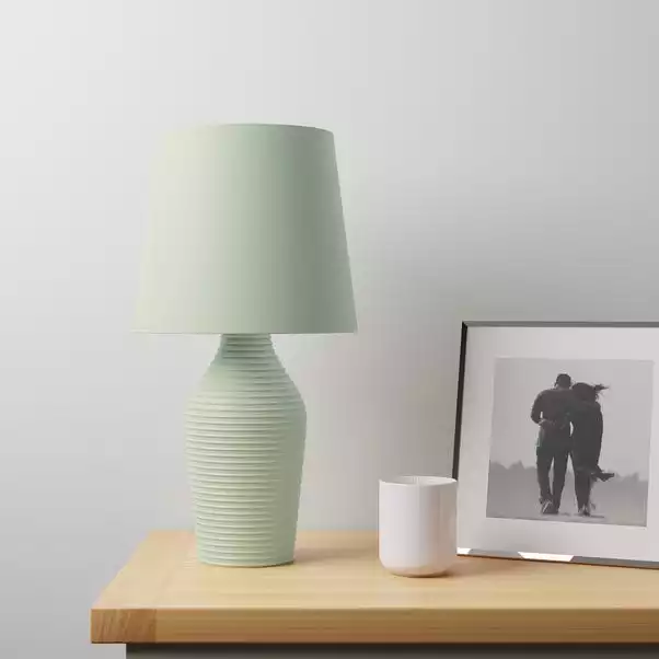 Dunelm Luna Stoneware Sage Green Table Lamp 4 Dunelm Luna Stoneware Sage Green Table Lamp - Image 2