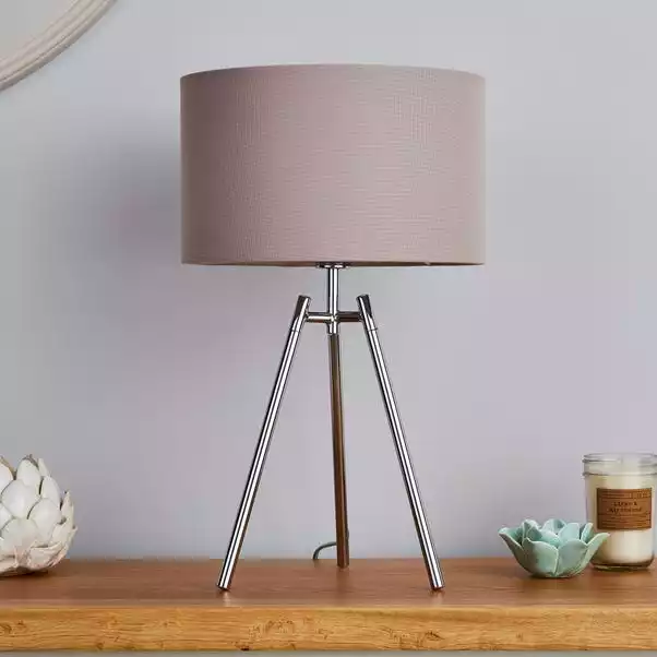 Dunelm Nora Tripod Table Lamp Chrome 4 Dunelm Nora Tripod Table Lamp Chrome - Image 2