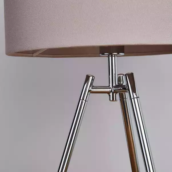 Dunelm Nora Tripod Table Lamp Chrome 5 Dunelm Nora Tripod Table Lamp Chrome - Image 3