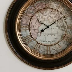 Dunelm Antique Map Clock 55cm -all lighting Sales Store 1000167867 alt02