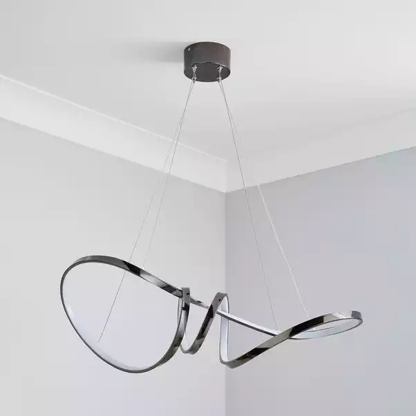 Dunelm Easton Dark Chrome LED Fitting 4 Dunelm Easton Dark Chrome LED Fitting - Image 2