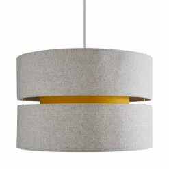 Dunelm Frea Lennox 45cm Ochre Drum Shade -all lighting Sales Store 1000169157 alt04