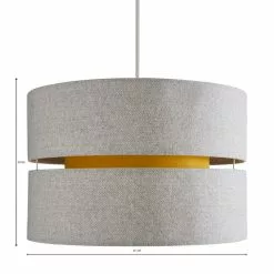Dunelm Frea Lennox 45cm Ochre Drum Shade -all lighting Sales Store 1000169157 alt07