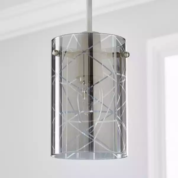 Dunelm Grayson Smoked Glass Easy Fit Pendant 4 Dunelm Grayson Smoked Glass Easy Fit Pendant - Image 2