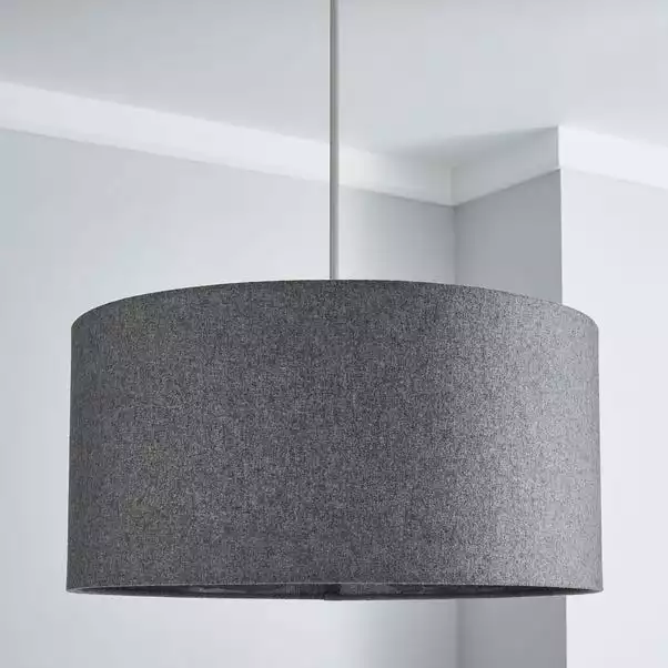 Dunelm Marl Felt 45cm Grey Drum Shade 4 Dunelm Marl Felt 45cm Grey Drum Shade - Image 2