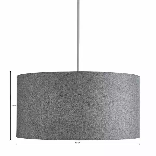 Dunelm Marl Felt 45cm Grey Drum Shade 7 Dunelm Marl Felt 45cm Grey Drum Shade - Image 5