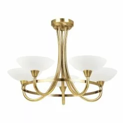 Vogue Lighting Vogue Cagney 5 Light Semi Flush Ceiling Fitting Brass -all lighting Sales Store 1000169430 alt04
