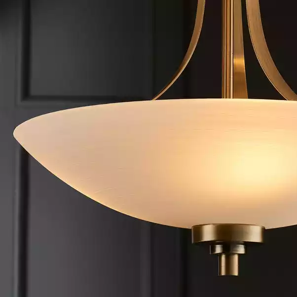 Vogue Lighting Vogue Welles 3 Light Flush Ceiling Fitting Brass 4 Vogue Lighting Vogue Welles 3 Light Flush Ceiling Fitting Brass - Image 2