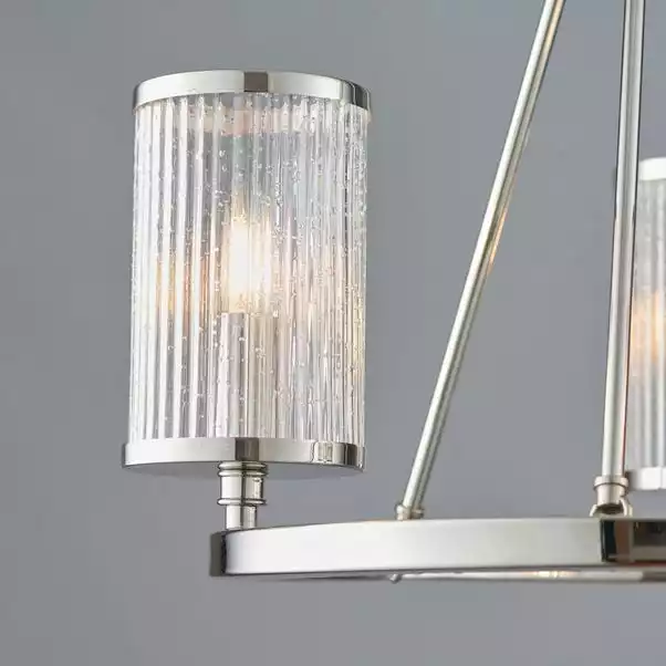 Vogue Lighting Vogue Easton Ribbed Glass Semi Flush Ceiling Fitting Chrome 5 Vogue Lighting Vogue Easton Ribbed Glass Semi Flush Ceiling Fitting Chrome - Image 3