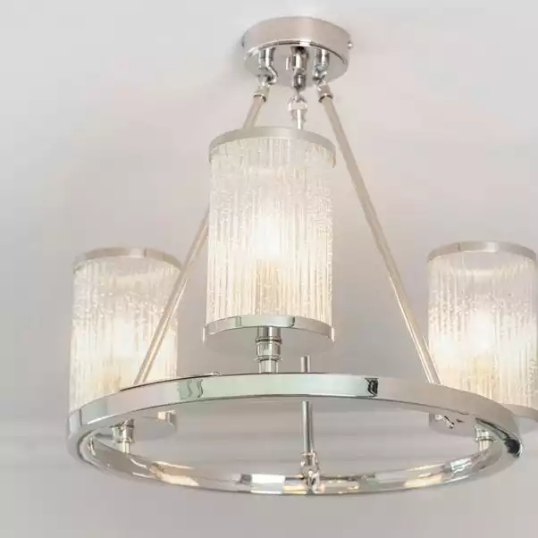 Vogue Lighting Vogue Easton Ribbed Glass Semi Flush Ceiling Fitting Chrome 8 Vogue Lighting Vogue Easton Ribbed Glass Semi Flush Ceiling Fitting Chrome - Image 6