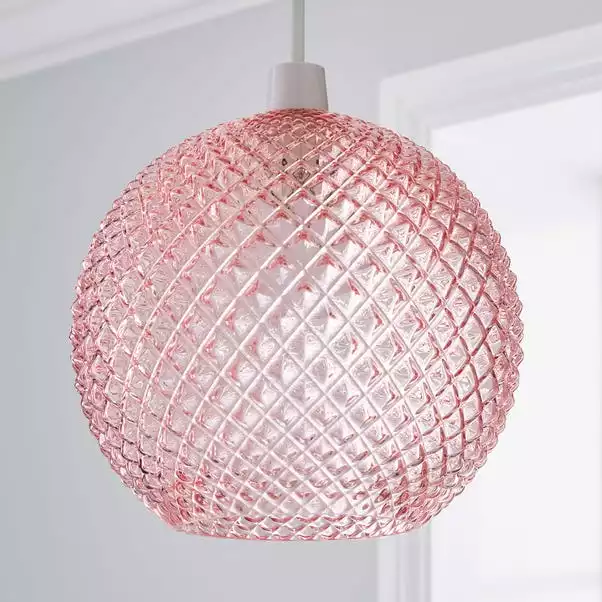 Dunelm Elodie Faceted Glass Easy Fit Pendant Blush Lustre 4 Dunelm Elodie Faceted Glass Easy Fit Pendant Blush Lustre - Image 2