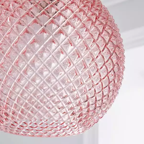 Dunelm Elodie Faceted Glass Easy Fit Pendant Blush Lustre 5 Dunelm Elodie Faceted Glass Easy Fit Pendant Blush Lustre - Image 3