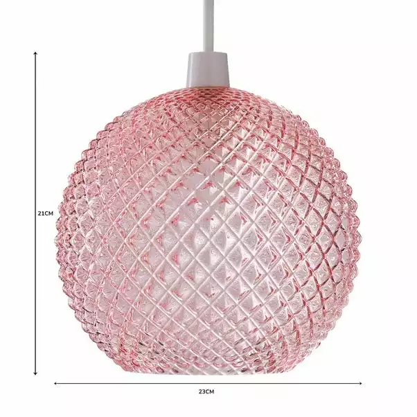 Dunelm Elodie Faceted Glass Easy Fit Pendant Blush Lustre 7 Dunelm Elodie Faceted Glass Easy Fit Pendant Blush Lustre - Image 5