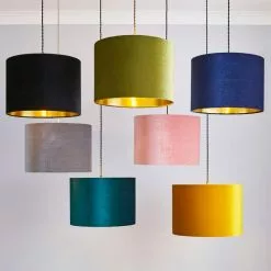 Dunelm Grey Santos Velvet Corduroy Shade -all lighting Sales Store 1000181102 alt08