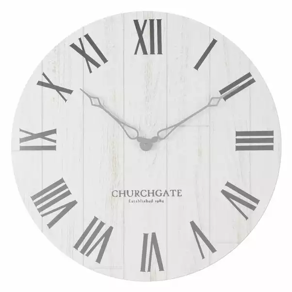Dunelm Cream Distressed Wooden 60cm Clock 4 Dunelm Cream Distressed Wooden 60cm Clock - Image 2