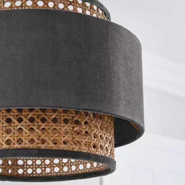 Dunelm Nova Velvet And Cane Shade 30cm 5 Dunelm Nova Velvet And Cane Shade 30cm - Image 3
