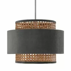 Dunelm Nova Velvet And Cane Shade 30cm 11 Dunelm Nova Velvet And Cane Shade 30cm -all lighting Sales Store 1000181511 alt05