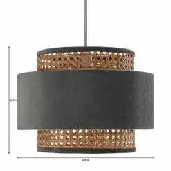 Dunelm Nova Velvet And Cane Shade 30cm 12 Dunelm Nova Velvet And Cane Shade 30cm -all lighting Sales Store 1000181511 alt07