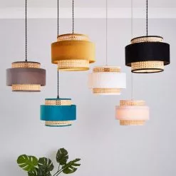 Dunelm Nova Velvet And Cane Shade 30cm 13 Dunelm Nova Velvet And Cane Shade 30cm -all lighting Sales Store 1000181511 alt08