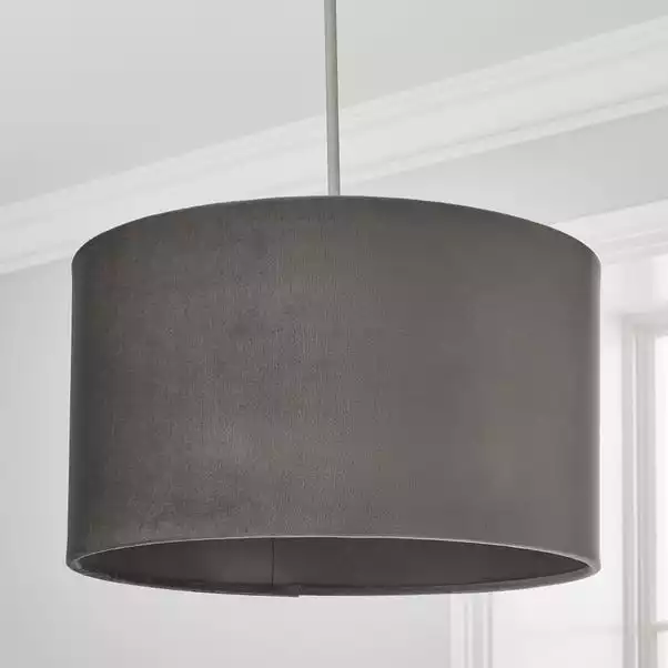 Dunelm Nesa 35cm Velvet Drum Shade 4 Dunelm Nesa 35cm Velvet Drum Shade - Image 2