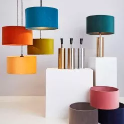 Dunelm Nesa 35cm Velvet Drum Shade 12 Dunelm Nesa 35cm Velvet Drum Shade -all lighting Sales Store 1000181822 alt06