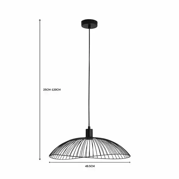 Elements Jaula 50cm Ceiling Fitting Black 8 Elements Jaula 50cm Ceiling Fitting Black - Image 6