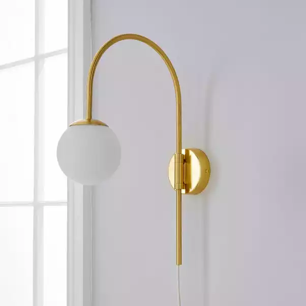 Dunelm Eniola Easy Fit Plug In Wall Light Gold 4 Dunelm Eniola Easy Fit Plug In Wall Light Gold - Image 2