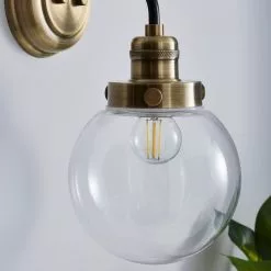 Dunelm Broden Bathroom Wall Light Ant Brass -all lighting Sales Store 1000182577 alt02