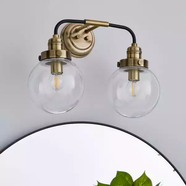 Dunelm Broden Bathroom 2 Light Wall Light Antique Brass 4 Dunelm Broden Bathroom 2 Light Wall Light Antique Brass - Image 2