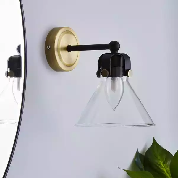 Dunelm Paulson Bathroom Wall Light Antique Brass 4 Dunelm Paulson Bathroom Wall Light Antique Brass - Image 2