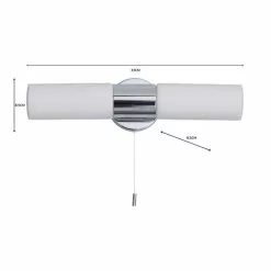 Dunelm Porto Bathroom 2 Light Wall Light Chrome -all lighting Sales Store 1000182581 alt07