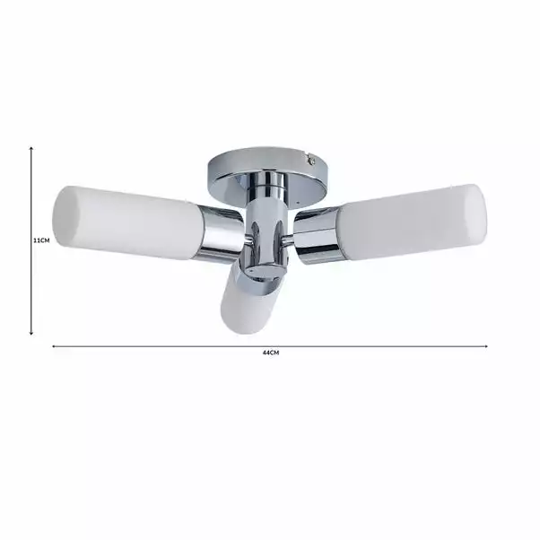 Dunelm Porto 3 Light Bathroom Flush Fitting Chrome 8 Dunelm Porto 3 Light Bathroom Flush Fitting Chrome - Image 6