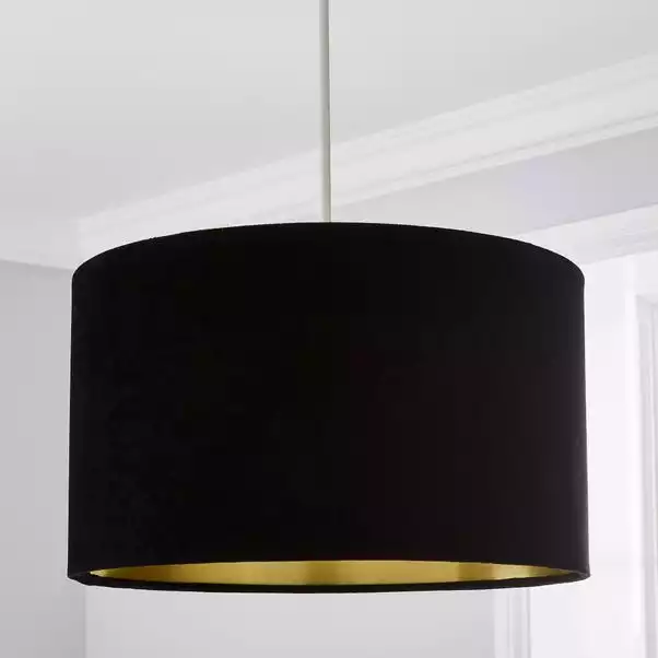 Dunelm Clara Velvet Shade 40cm Black 4 Dunelm Clara Velvet Shade 40cm Black - Image 2