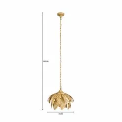 Dunelm Farrah Palm Leaf Ceiling Fitting Gold -all lighting Sales Store 1000182784 alt07