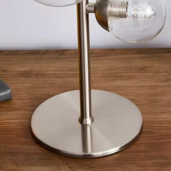 Dunelm Tarsia Glass Table Lamp Satin Nickel 6 Dunelm Tarsia Glass Table Lamp Satin Nickel - Image 4