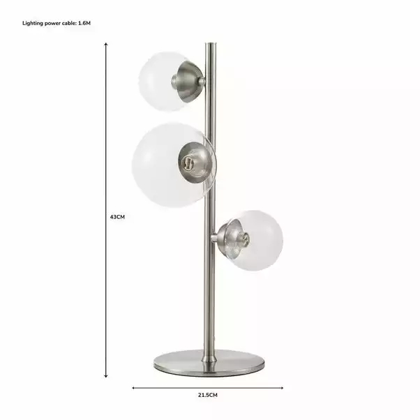 Dunelm Tarsia Glass Table Lamp Satin Nickel 8 Dunelm Tarsia Glass Table Lamp Satin Nickel - Image 6