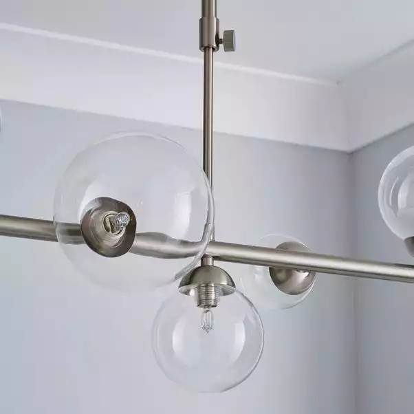 Dunelm Tarsia Glass Ceiling Fitting Satin Nickel 5 Dunelm Tarsia Glass Ceiling Fitting Satin Nickel - Image 3