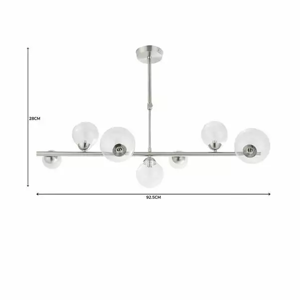 Dunelm Tarsia Glass Ceiling Fitting Satin Nickel 8 Dunelm Tarsia Glass Ceiling Fitting Satin Nickel - Image 6