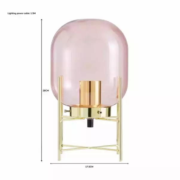 Elements Dayo Table Lamp Pink 7 Elements Dayo Table Lamp Pink - Image 5