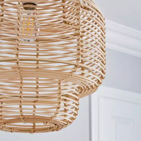The Edited Life Wicker Tiered Easy Fit Pendant Natural 5 The Edited Life Wicker Tiered Easy Fit Pendant Natural - Image 3