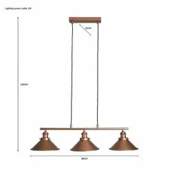 Dunelm Logan 3 Light Diner Ceiling Fitting -all lighting Sales Store 1000183031 alt07