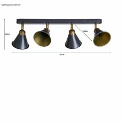 Dunelm Logan 4 Light Grey Spotlight Bar -all lighting Sales Store 1000183040 alt07
