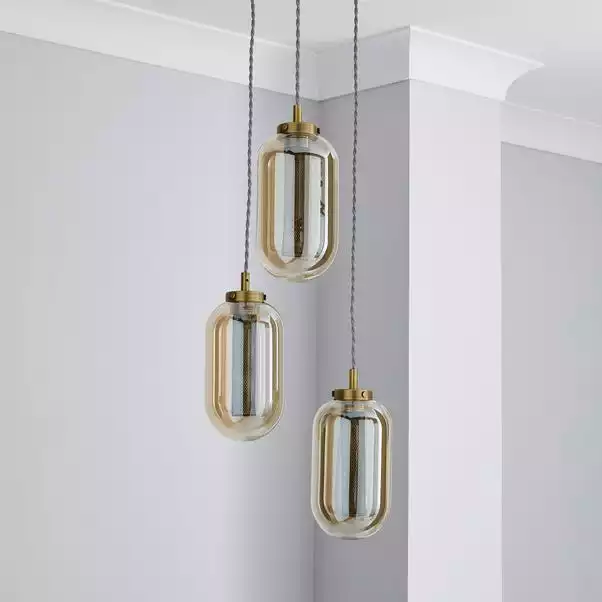 Dunelm Safi Mesh Detail 3 Cluster Ceiling Fitting Antique Brass 4 Dunelm Safi Mesh Detail 3 Cluster Ceiling Fitting Antique Brass - Image 2