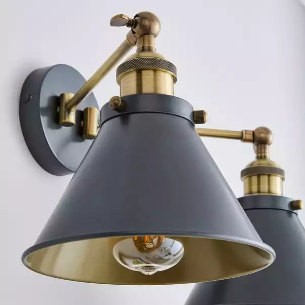 Dunelm Logan Dual Wall Light Grey 5 Dunelm Logan Dual Wall Light Grey - Image 3