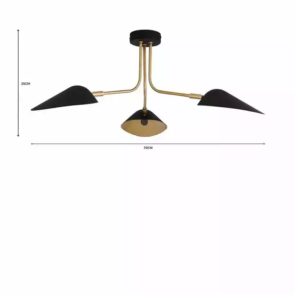 Dunelm Savona 3 Light Ceiling Fitting Black 8 Dunelm Savona 3 Light Ceiling Fitting Black - Image 6